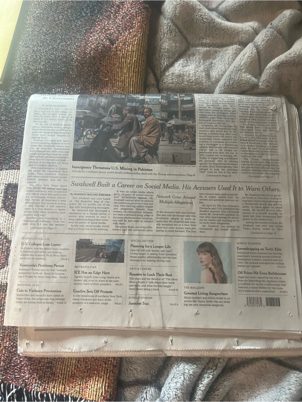 Taylor Swift NYT Greatest Songwriters No Magazine Just Newspaper